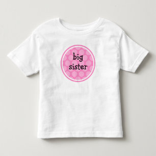 Big Sister Pink Polka Dot Circle Toddler T-shirt