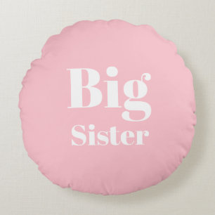 Big Sister Pink white girl's Round Pillow