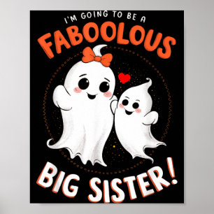 Big Sister Pregnancy Announcement Halloween Cute Poster