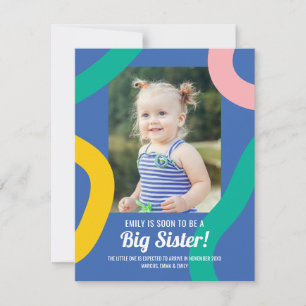 Big Sister Pregnancy Announcement Photo Card