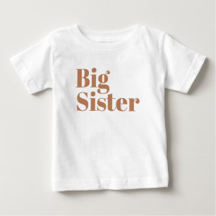 Big Sister   Rust Matching Sibling Family Baby T-Shirt