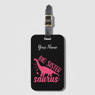 Big Sister Saurus in Pink Luggage Tag