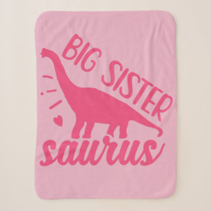Big Sister Saurus in Pink Sherpa Blanket