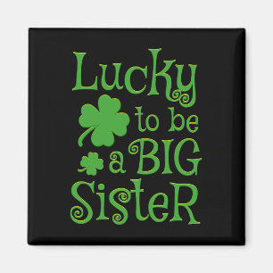 Big Sister St Patricks Day Pregnancy Announcement  Magnet
