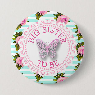 Big Sister to Be Baby Shower Button