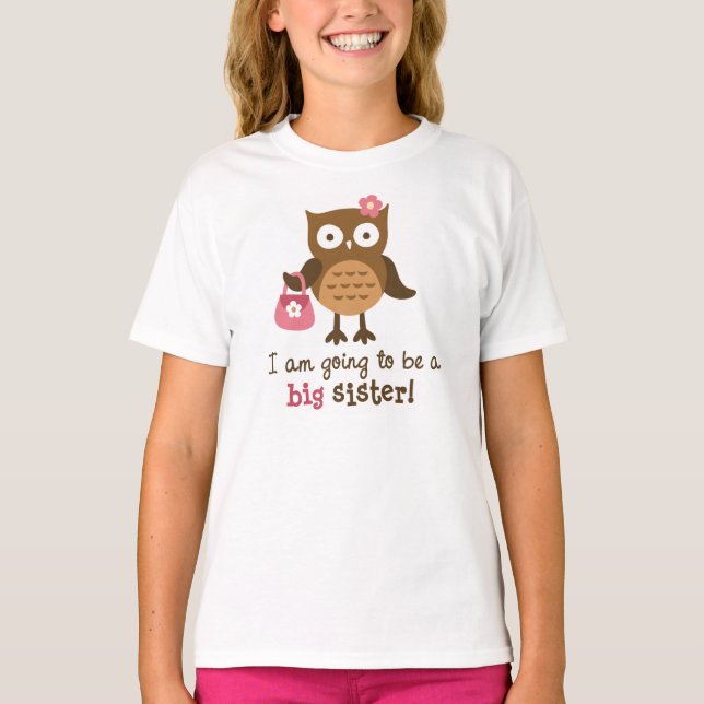 Big Sister to be - Mod Owl t-shirts for girls (Front)