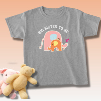 Big Sister To Be Pink Elephant T-Shirt