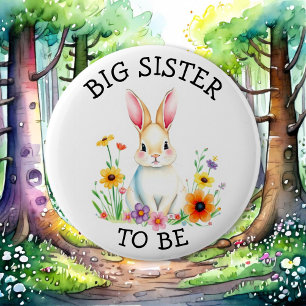 Big Sister to be   Woodland Creatures Baby Shower  2 Inch Round Button