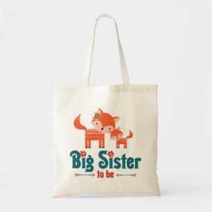 Big Sister to Be Woodland Foxes Tote Bag