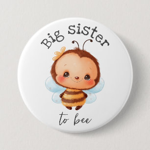 Big Sister to Bee Bumblebee Kids 3 Inch Round Button