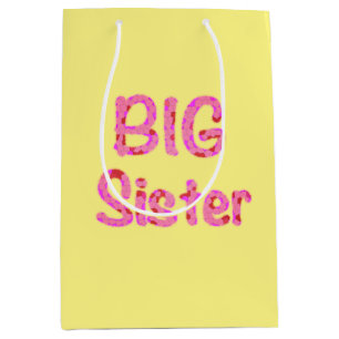 Big Sister Typography Mosaic Text Medium Gift Bag