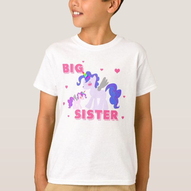 BIG SISTER UNICORN SHIRT Cute unicorns! (Front)