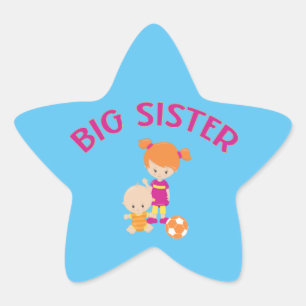 Big Sister with Baby Brother Star Sticker