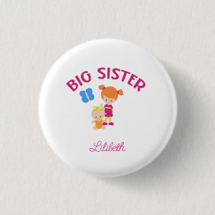 Big Sister with Baby Sister Personalized Button
