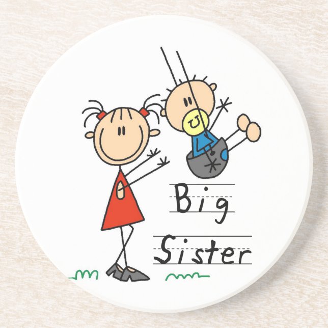 Big Sister with Little Brother Gifts Coaster (Front)