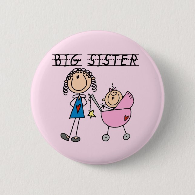 Big Sister with Little Sis Tshirts 2 Inch Round Button (Front)