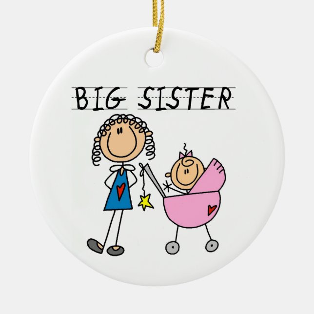 Big Sister With Little Sister Gifts Ceramic Ornament (Front)