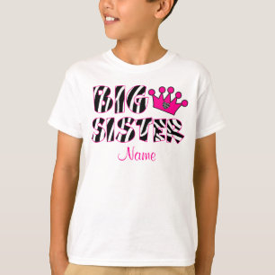 Big Sister Zebra Print Personalized Shirt