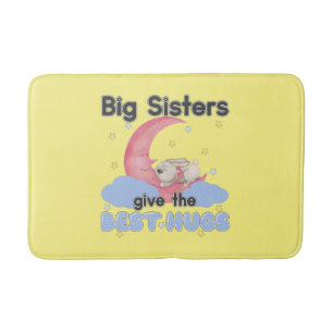 Big Sisters Give the Best Hugs - Moon Bunny Bath Mat