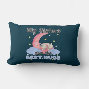 Big Sisters Give the Best Hugs - Moon Bunny Lumbar Pillow