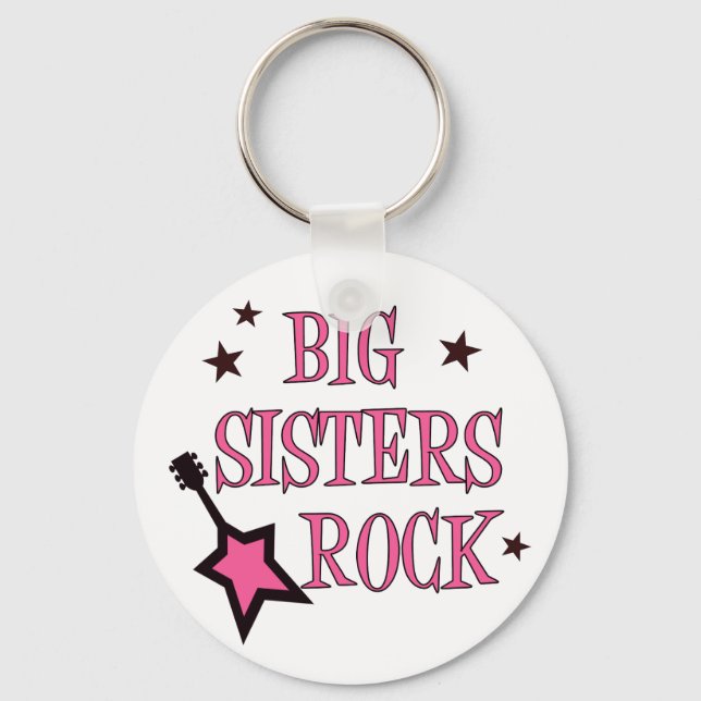 Big Sisters Rock Keychain (Front)