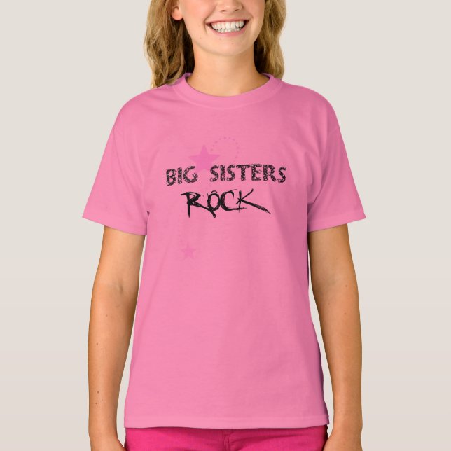 Big Sisters Rock Pink Tee (Front)