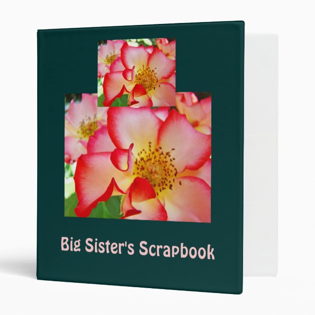 Big Sister's Scrapbook binder Rose Flowers (Front/Inside)