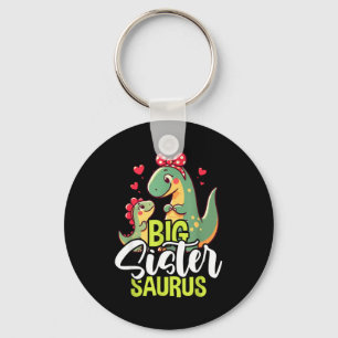 Big sistersaurus sister dinosaur baby mother's day keychain