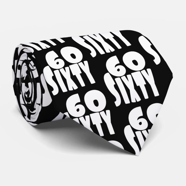 Big Sixty in Large Lettering 60th Birthday Tie (Rolled)