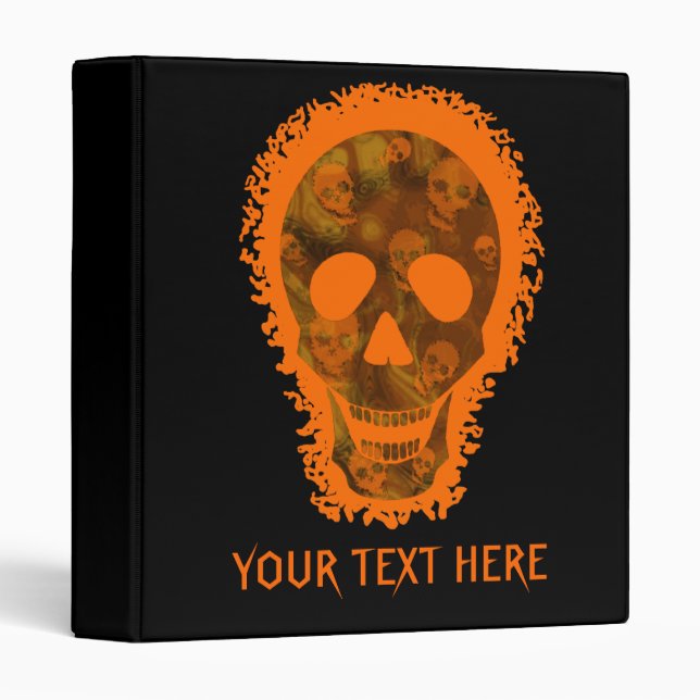 Big Skull Orange 'Your Text Here' binder (Front/Spine)