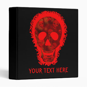 Big Skull Red 'Your Text Here' binder