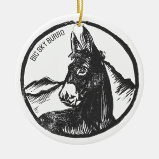 Big Sky Burro Ceramic Ornament