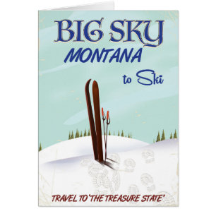 Big Sky, Montana affiche de voyage de ski