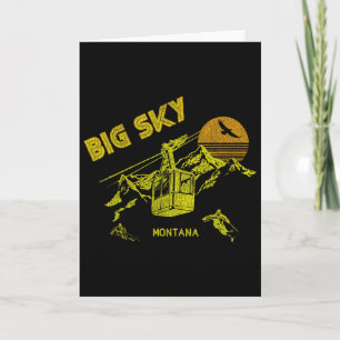 Big Sky Montana Distressed Retro Skiing Tee  Card