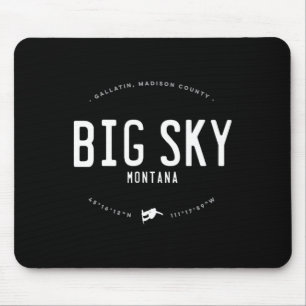 Big Sky Montana Graphic Distressed Vintage Snowboa Mouse Pad
