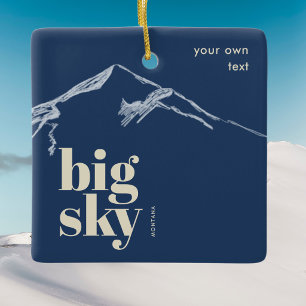Big Sky Montana mountain Ceramic Ornament