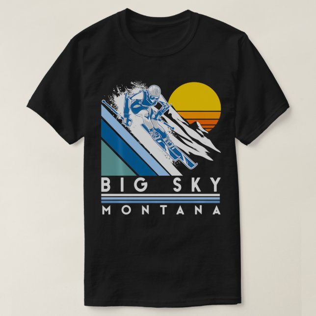 Big Sky Montana Retro Ski  T-Shirt (Design Front)