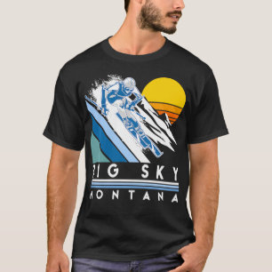 Big Sky Montana Retro Ski  T-Shirt