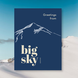 Big Sky Montana scribbled mountain Postcard