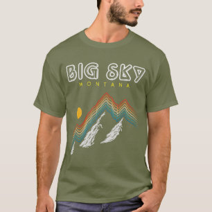 Big Sky Montana Ski Resort 1980s Retro T-Shirt