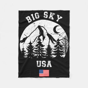 Big Sky Montana Ski Resort Alpine Skiing American  Fleece Blanket