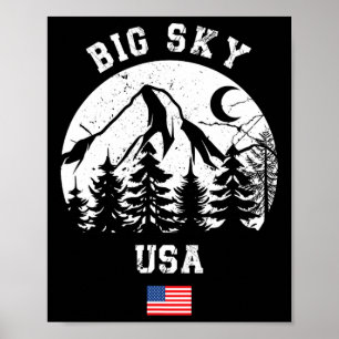 Big Sky Montana Ski Resort Alpine Skiing American Poster