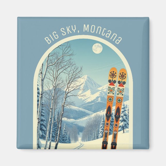 Big Sky Montana ski resort Magnet (Front)