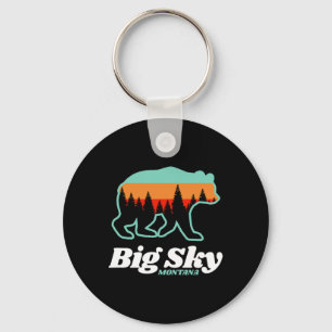 Big Sky Montana Skiing Snowboarding Bear  Keychain