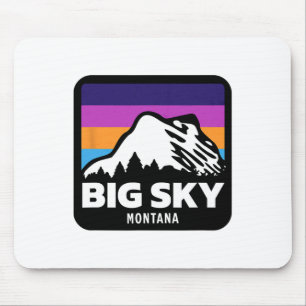 Big Sky Montana Skiing Snowboarding Family Ski Mouse Pad