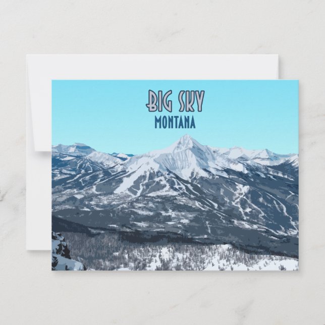 Big Sky Montana Vintage Flat Card (Front)
