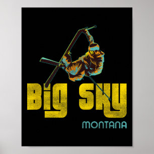 Big Sky Montana Vintage Skiing  Poster
