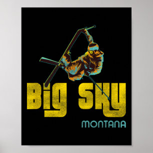 Big Sky Montana Vintage Skiing  Poster