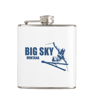 Big Sky Resort Montana Skier Hip Flask