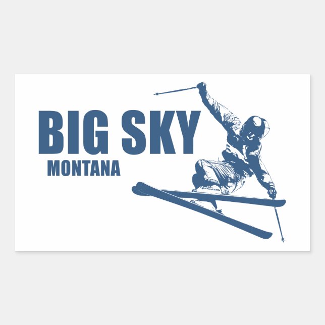 Big Sky Resort Montana Skier Sticker (Front)